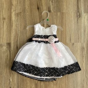 12 month white and black dress